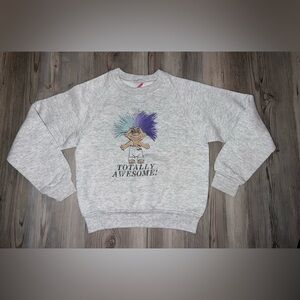 Kids Vintage Jerzees Crew Neck Sweatshirt Long Sleeve Trolls M(10-12) Medium